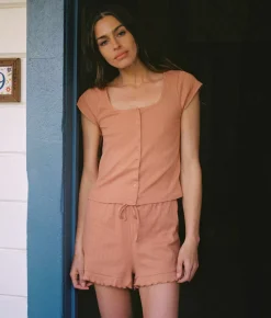 Dresses^Christy Dawn The Bobby Short Toasted Nut Pointelle