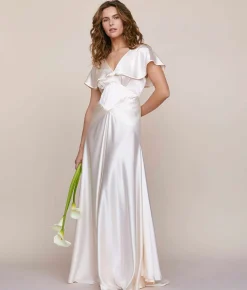 Bridal^Christy Dawn The Britta Dress Pearl Silk