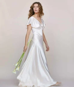 Bridal^Christy Dawn The Britta Dress Pearl Silk