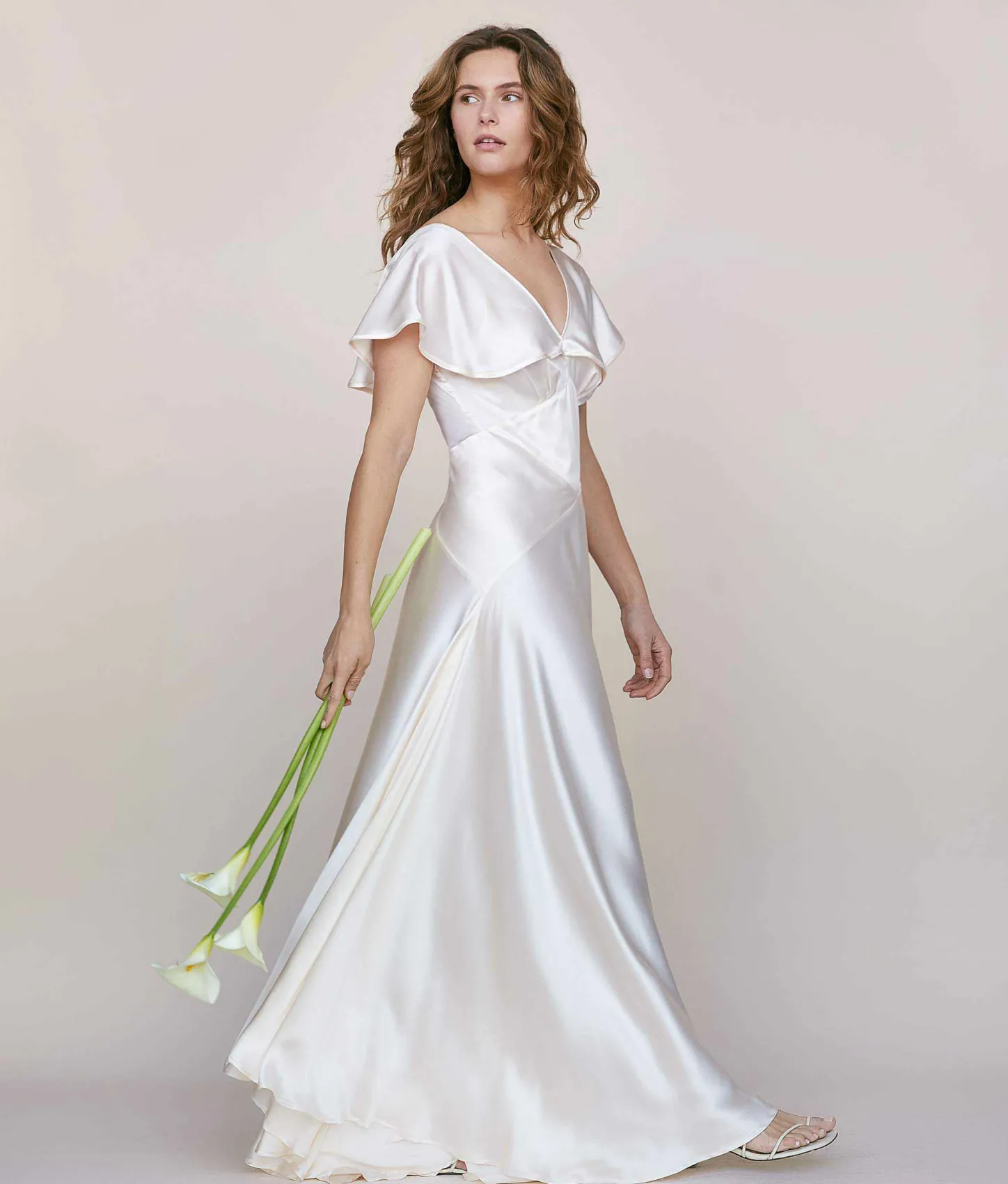 Bridal^Christy Dawn The Britta Dress Pearl Silk