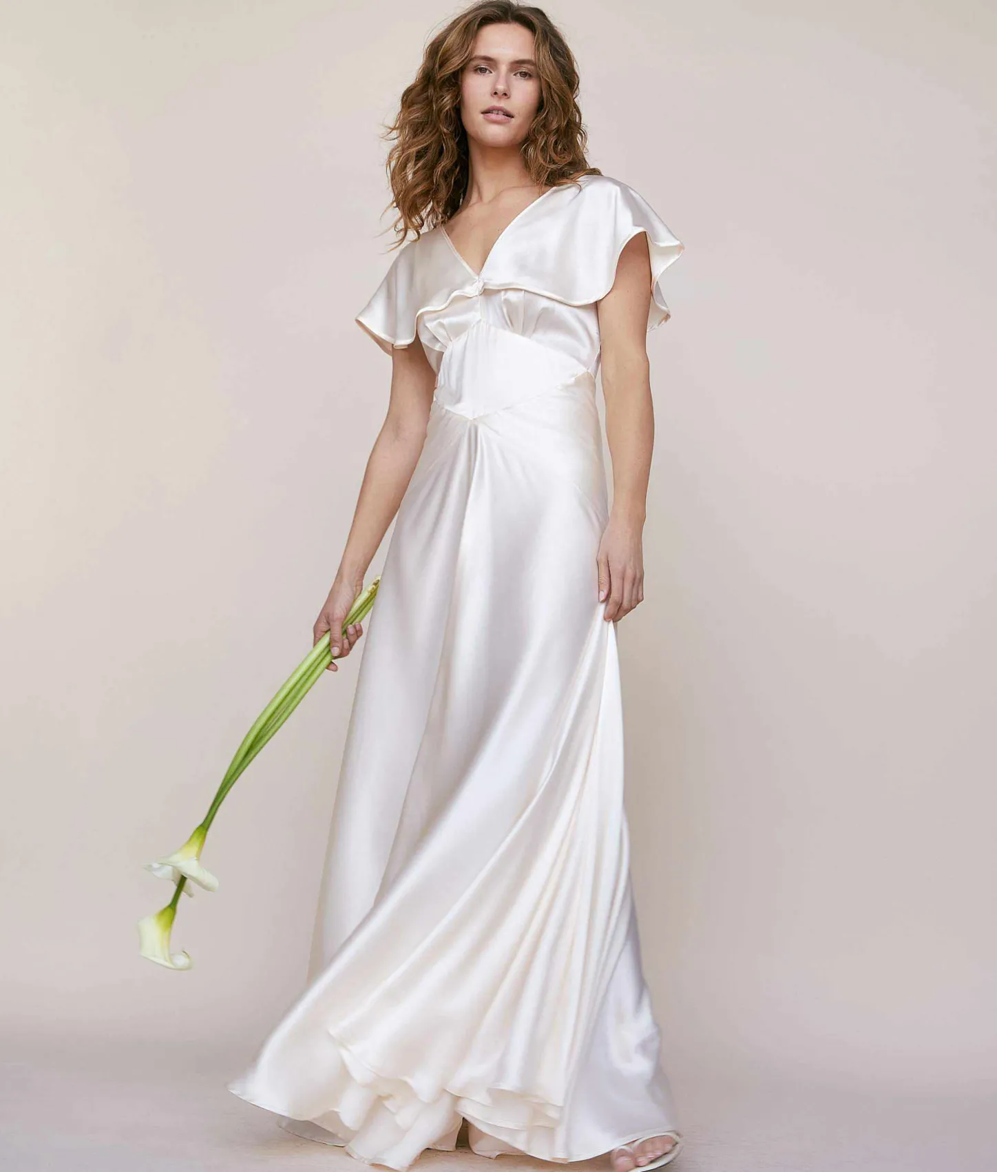 Bridal^Christy Dawn The Britta Dress Pearl Silk
