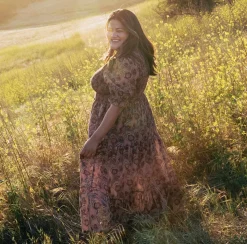 Extended Sizing^Christy Dawn The Brooklyn Dress Extended Plum Flora