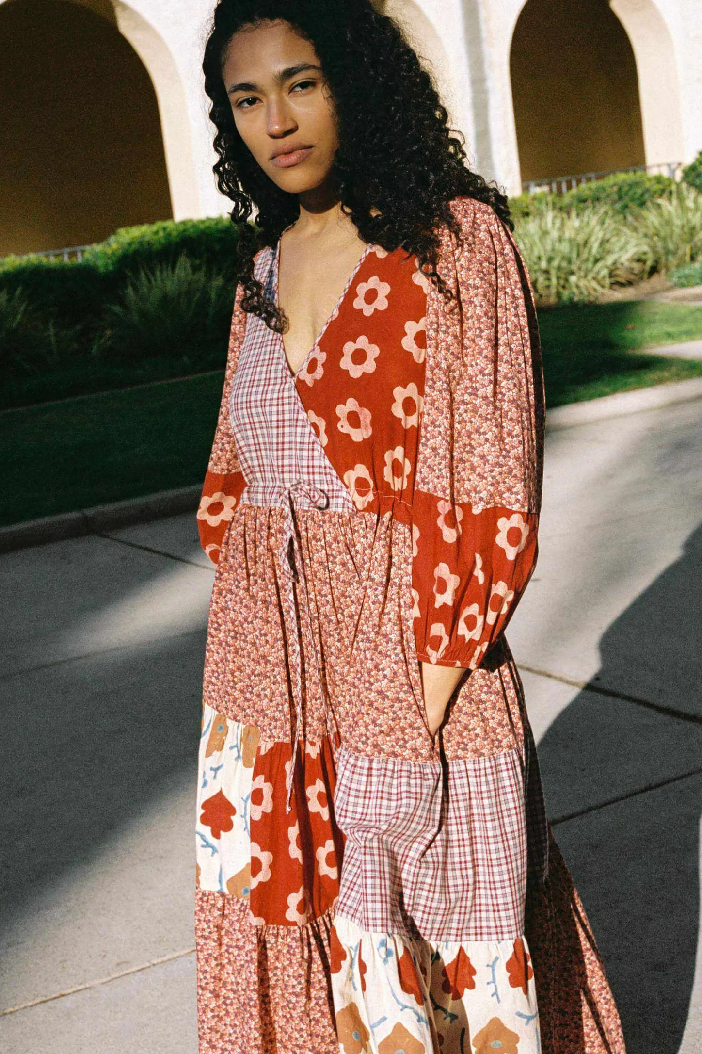 Dresses^Christy Dawn The Gina Dress Patchwork Reds