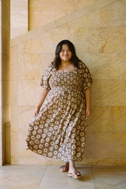 Extended Sizing^Christy Dawn The Katrina Dress Extended Mocha Daisy