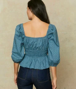 Dresses^Christy Dawn The Mackenzie Blouse Geo Ditsy Azul