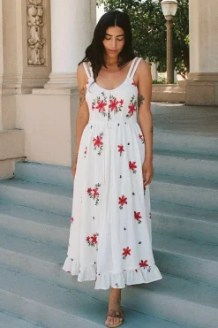 Dresses^Christy Dawn The Nicks Dress Red Lily Embroider