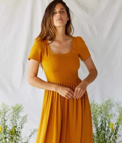 Dresses^Christy Dawn The Scarlet Dress Mustard Gauze
