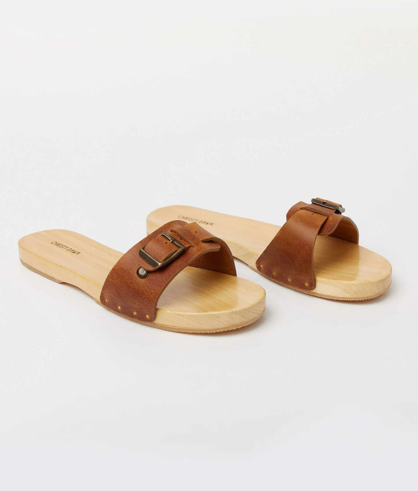 Footwear^Christy Dawn The Ventura Clog Cognac Leather